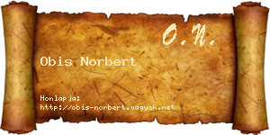 Obis Norbert névjegykártya